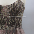 sexy high split strap v neck rose gold maxi long party women black wear sequin evening dress with sequined